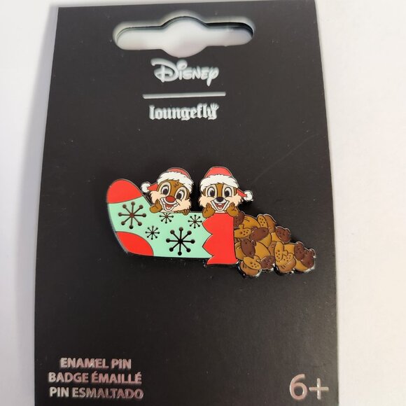 Loungefly Disney Chip N Dale Pin Christmas Stocking Acorns Enamel Pin 2025 New - Picture 2 of 5